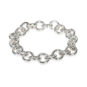 Tiffany & Co. Sterling Silver Round Link Clasping End Bracelet